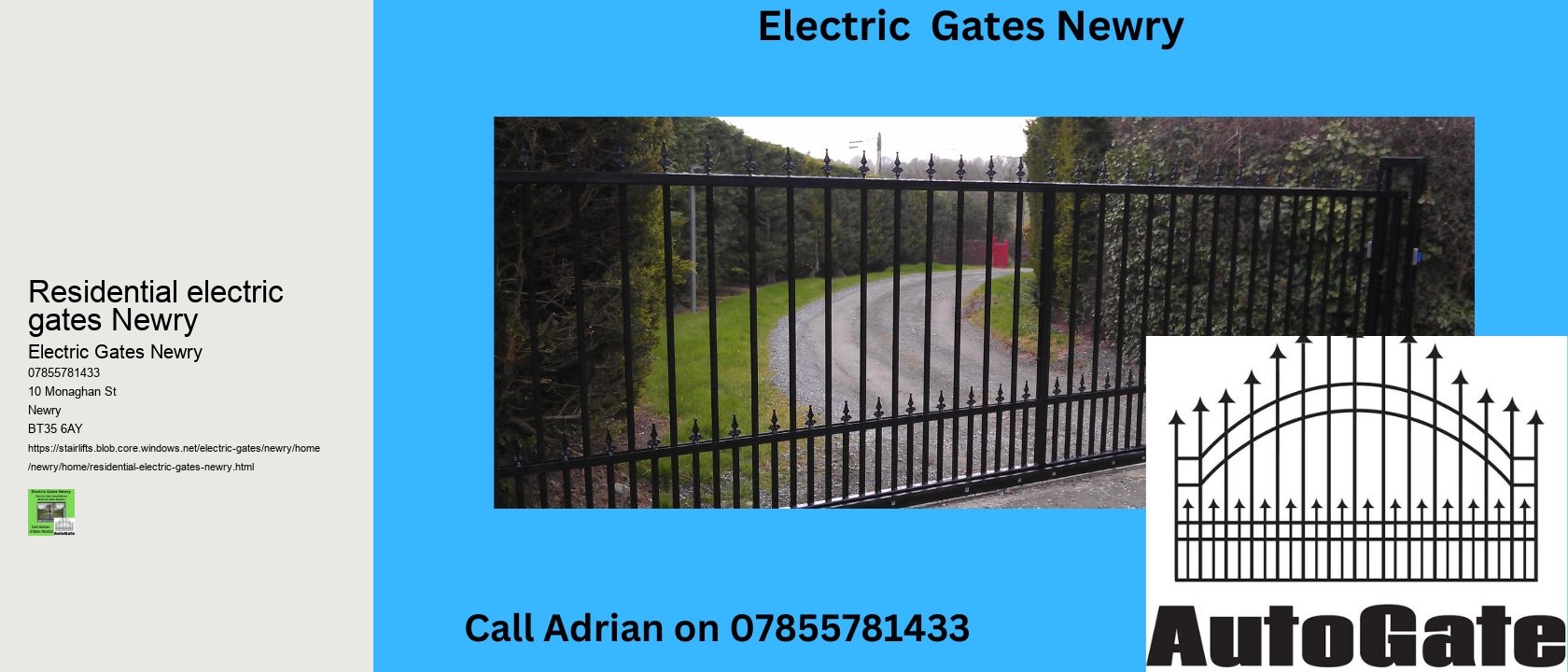 Residential electric gates Newry